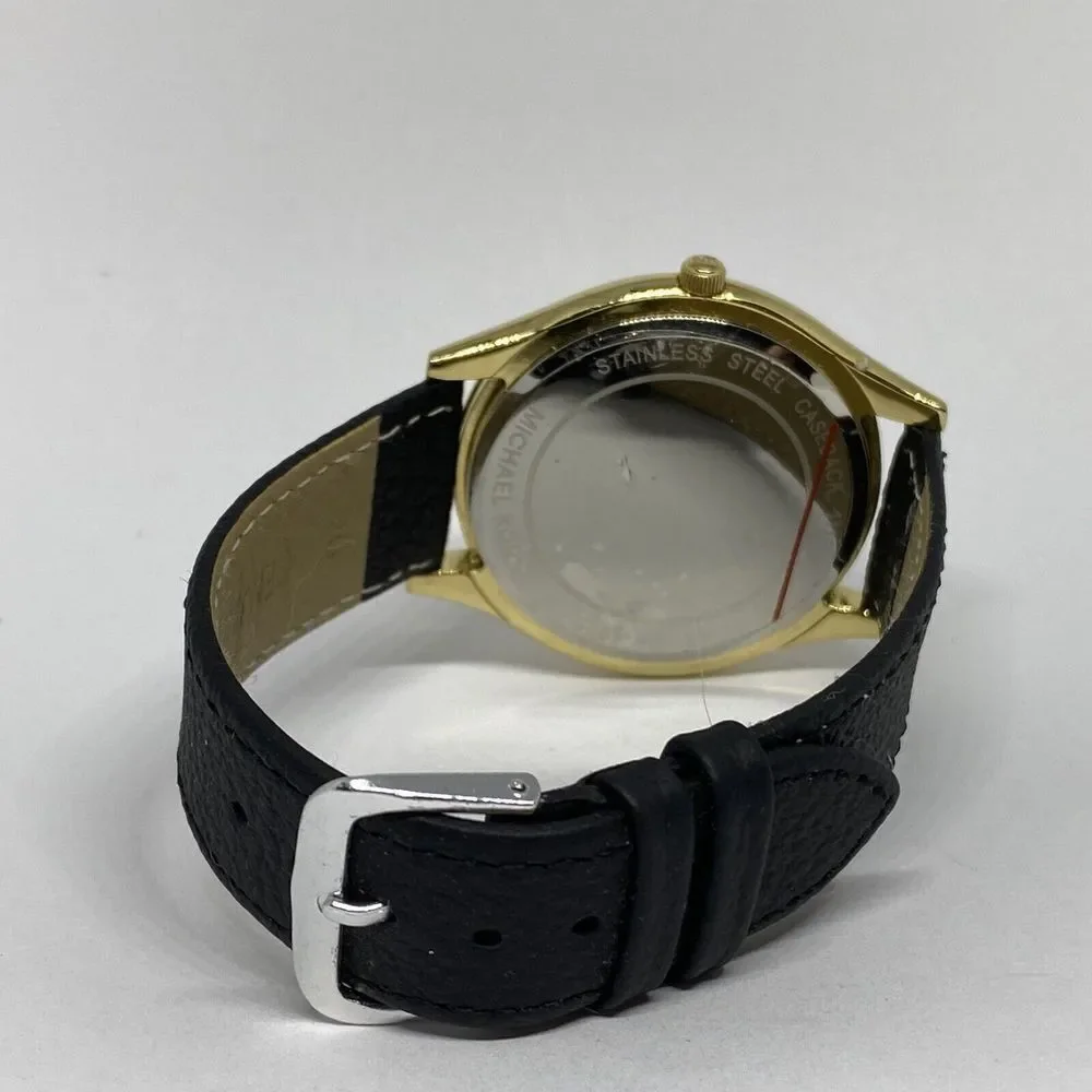 Michael Kors Slim Runway MK-4295 Women's Black Leather Analog Dial Watch VK434